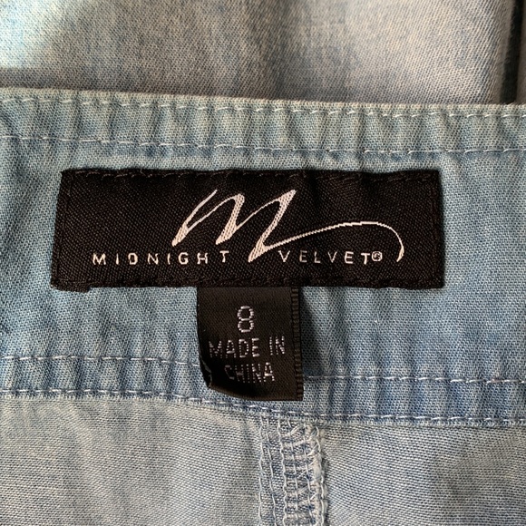 Flouncy Chambray Skirt with Flutter Hem 8 - Picture 7 of 9